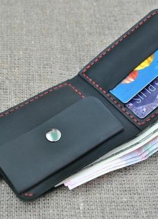 Карманный бумажник из натуральной кожи k29-0+red2 фото