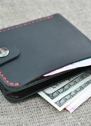 Карманный бумажник из натуральной кожи k29-0+red3 фото