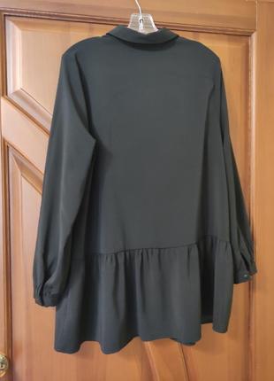 Блуза туника с длинным рукавом с воланом по низу р.52/uk163 фото