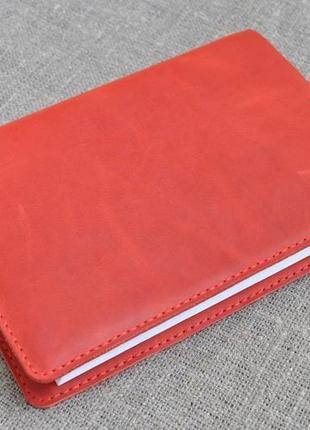 Обкладинка для блокнота формат а5 з червоної шкіри b08-580