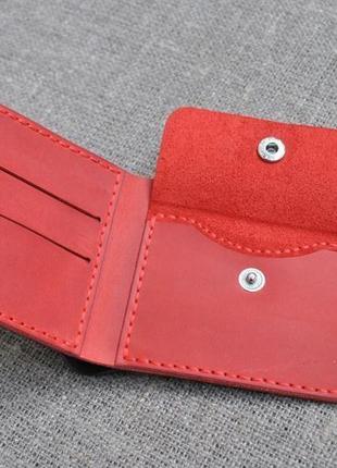 Маленький чорно-червоний гаманець з натуральної шкіри k29-0+580+red2 фото