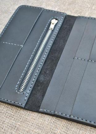 Удобный кожаный кошелек черного цвета k56-01 фото