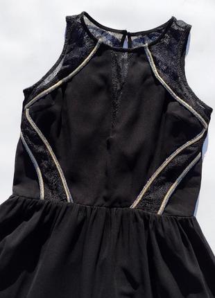 Красивое чёрное платье с гипюром morgan2 фото