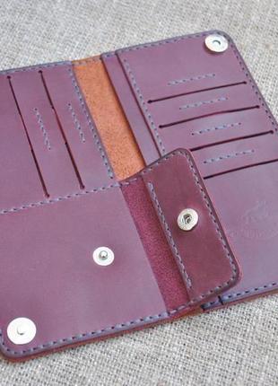 Двоколірний гаманець з натуральної шкіри k39-210+800+black