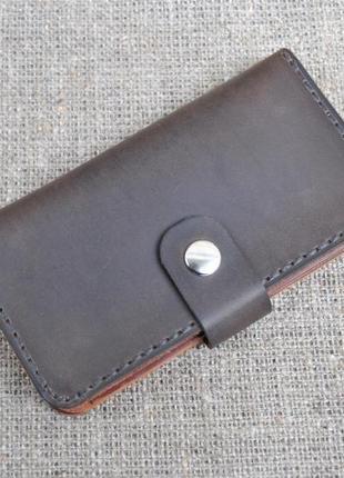 Універсальний чохол-гаманець з натуральної шкіри h01-450+2103 фото