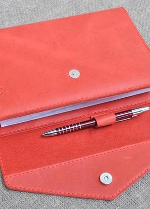 Багатофункціональна червона обкладинка для блокнота з натуральної шкіри b18-580
