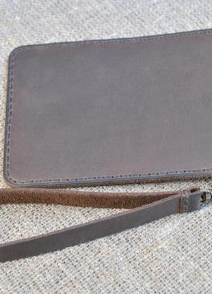 Чехол-карман для телефона с ремешком для руки из натуральной кожи  h03-4503 фото