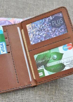 Вертикальний гаманець для грошей і документів з натуральної шкіри d06-450+2102 фото