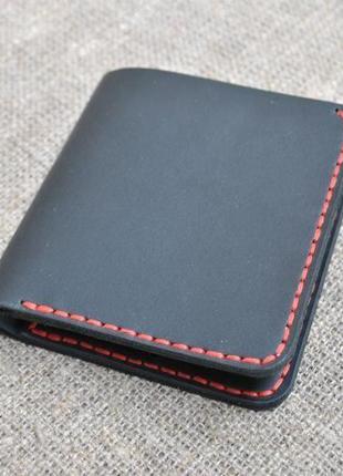 Кошелек тонкий из натуральной кожи k61-0+red