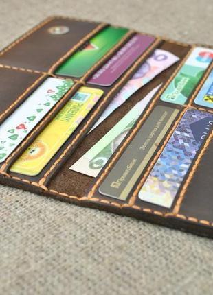 Кошелек из коричневой кожи k55-450+orange