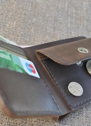 Темно-коричневий шкіряний гаманець k29-450