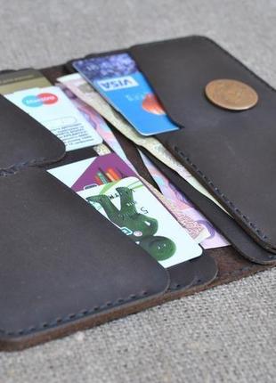 Кошелек в шоколадном цвете из кожи k33-450