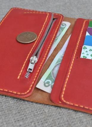 Стильний шкіряний гаманець k88-210+580+orange