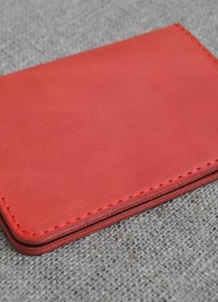 Стильна вінтажна обкладинка для паспорта червоного кольору p05-5802 фото