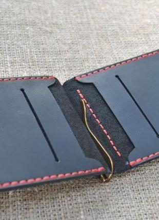 Маленький кошелек с прижимным механизмом для купюр z05-0+red