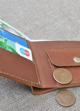 Тонкий коричневий гаманець з натуральної шкіри k36-210