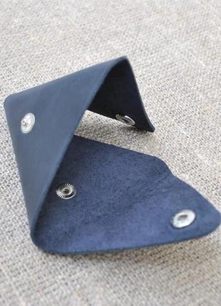 Темно-синяя монетница из кожи m01-600