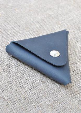 Темно-синяя монетница из кожи m01-600