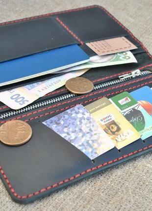 Большой кожаный кошелек k05-0+red