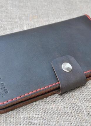Місткий гаманець з натуральної шкіри k27h-450+red3 фото