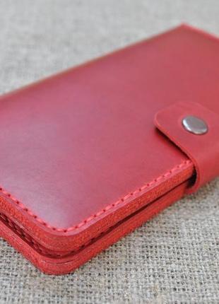 Червоний шкіряний гаманець k97-5802 фото