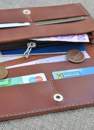 Объемный кошелек натуральная кожа k75-210