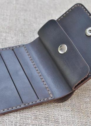 Темно-коричневий шкіряний гаманець k92-4502 фото