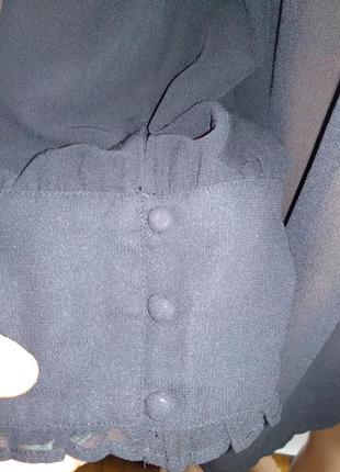 Шифоновая блуза со вставкой кружева свободного кроя7 фото