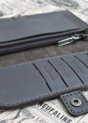 Темно-коричневий шкіряний гаманець k82-4503 фото