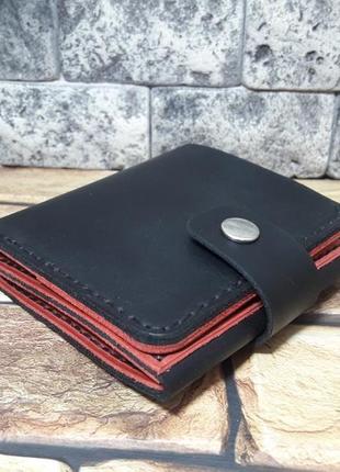 Черно-красный кошелек тройного сложения k02-0+580+black5 фото