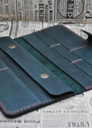 Темно-зелений шкіряний гаманець k97-зелений