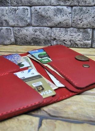 Червоний гаманець зі шкіри k33-580