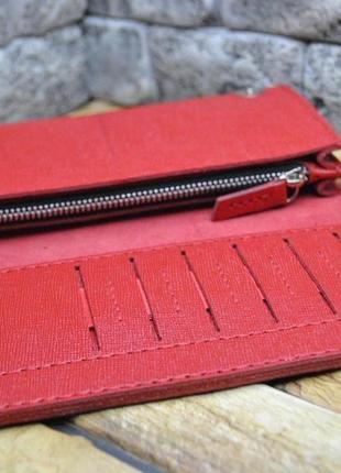 Яркий кожаный кошелек k41-red2 фото