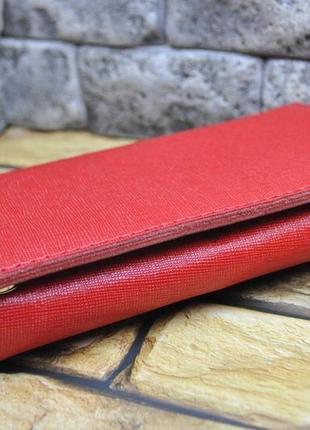 Яркий кожаный кошелек k41-red3 фото