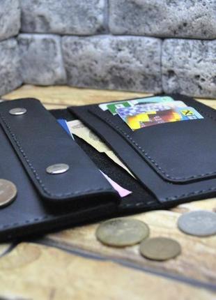 Чорний гаманець з натуральної шкіри k09-01 фото