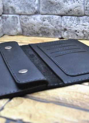 Чорний гаманець з натуральної шкіри k09-02 фото