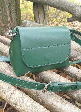 Зелена жіноча сумка з натуральної шкіри s11-green2 фото