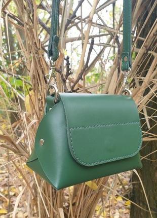Зелена жіноча сумка з натуральної шкіри s11-green4 фото