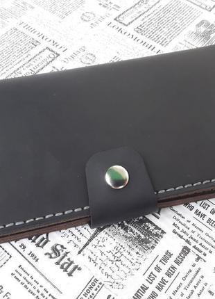 Кожаный кошелек k91-0+450+grey3 фото