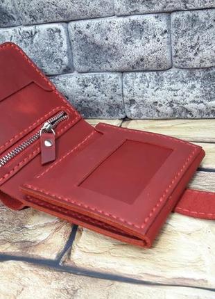 Червоний гаманець з натуральної шкіри k02h-5805 фото