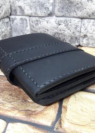 Кожаный кошелек черного цвета k02h-03 фото