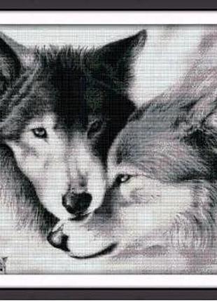 Набір для вишивання за нанесеною на канву схемою "wolf 5". aida 14ct printed 62*54 см