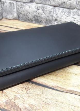 Кожаный кошелек в черном цвете k60-0