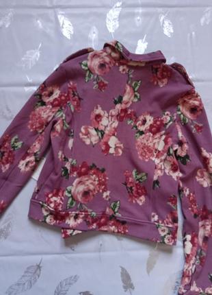 Актуальний весняний піджак/ куртка-косуха з квітковим принтом "mine"5 фото