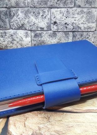Яскрава шкіряна обкладинка для щоденника b05-blue