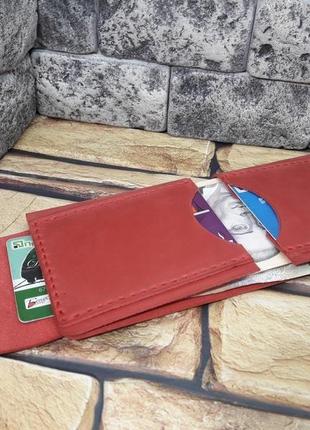 Красный кошелек из натуральной кожи k107-5802 фото