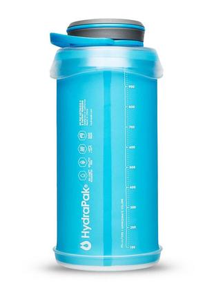 М`яка пляшка для води hydrapak stash 1.0l (колір malibu blue)2 фото