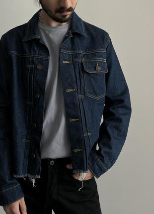 Jj type i denim jacket вкорочена джинсовка денім куртка жакет джекет джинс синя неві щільна цікава преміум унікальна1 фото