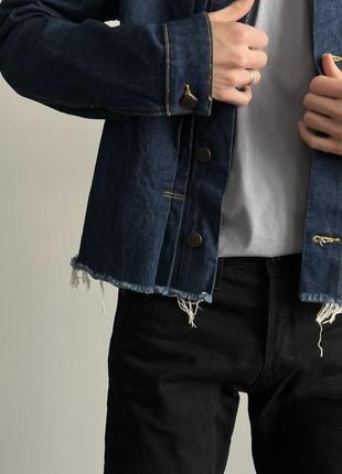 Jj type i denim jacket вкорочена джинсовка денім куртка жакет джекет джинс синя неві щільна цікава преміум унікальна4 фото