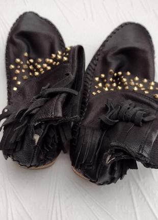 Новые кожаные ботинки zara с бахромой брак9 фото